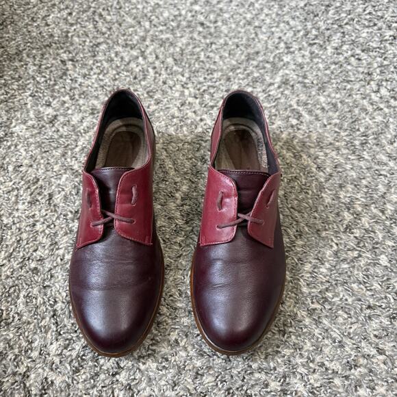 Naot Kedma Oxford Shoes EU 39 US 8-8.5 Burgundy leather Lace Up Low Top Derby - Picture 1 of 9